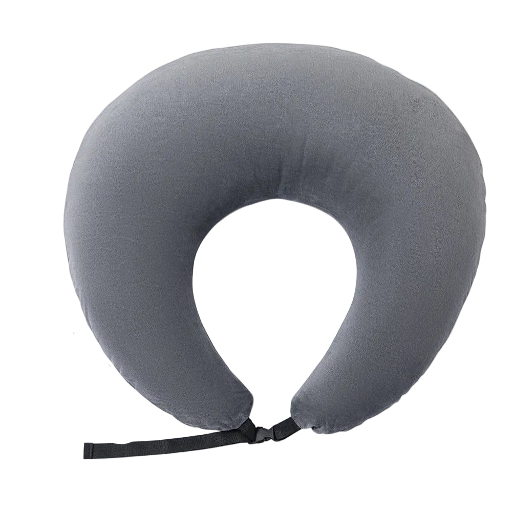 Coussin de lecture confortable ergonomique en forme de U avec surface douce et sangle réglable à l’avant, conçu pour soutenir la nuque et les épaules.