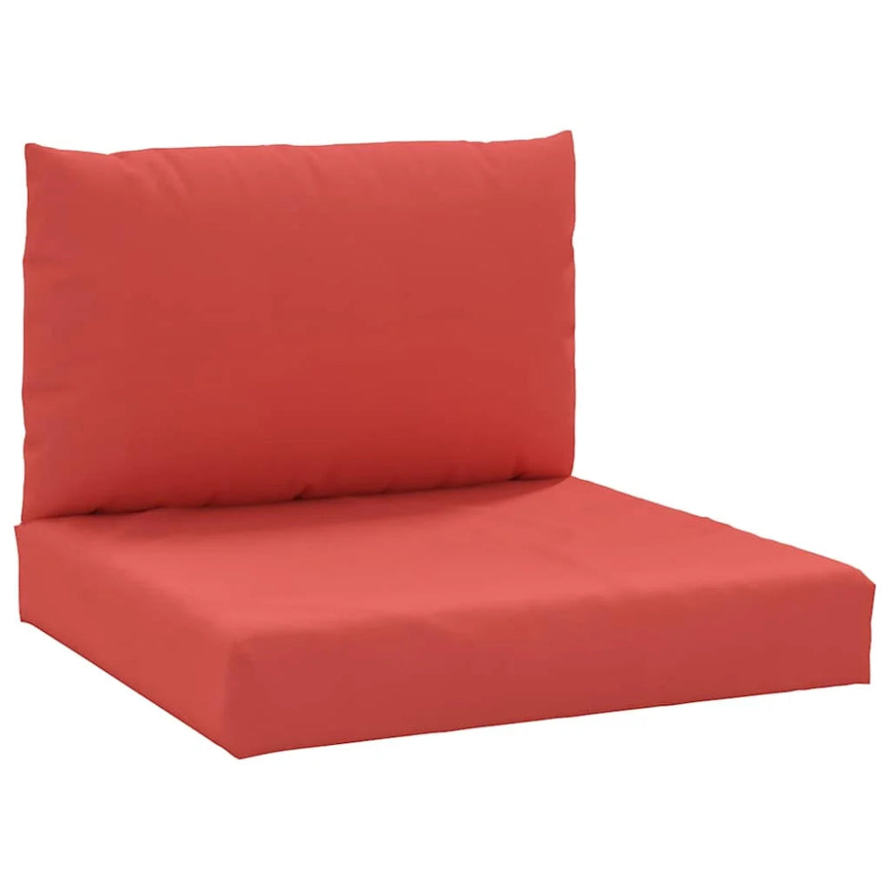 Coussin de palette doux et imperméable composé d’une assise épaisse et d’un dossier droit assorti, présenté seul sur fond clair avec une surface lisse et structurée.