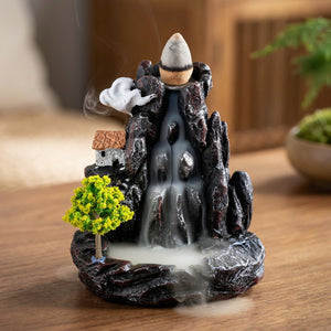 Brûleur d'encens à reflux modèle cascade verte avec haute cascade