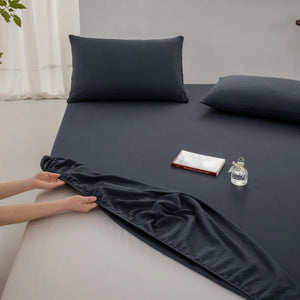 Drap-housse en coton couleur Noir