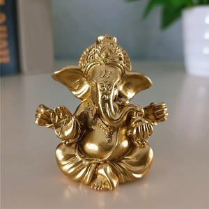 Figurine Ganesha résine dorée