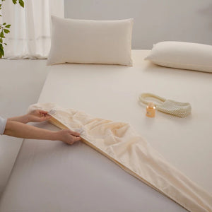 Drap-housse en coton couleur blanc