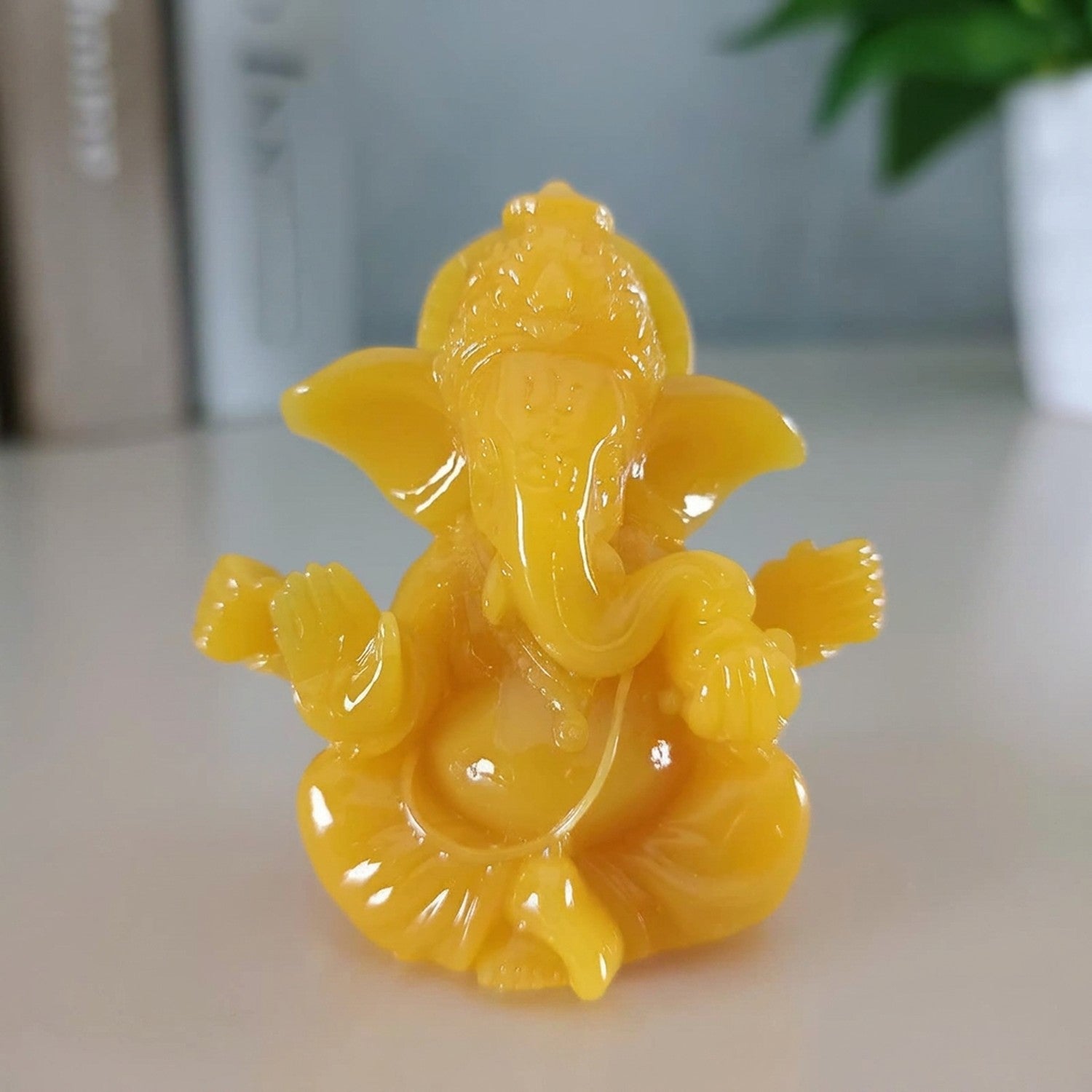 Figurine Ganesha résine orange