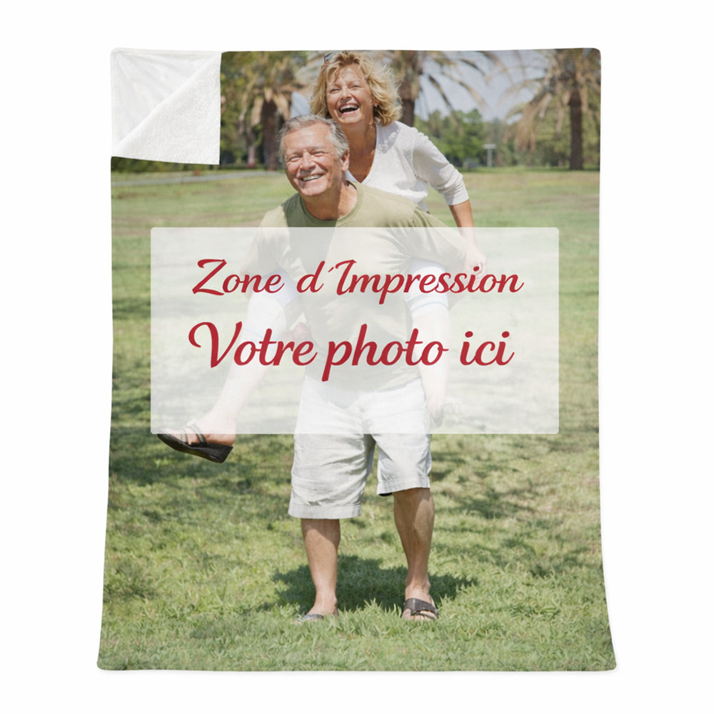 Un Plaid personnalisé avec photo, idée cadeau originale et unique pour offrir à un proche.