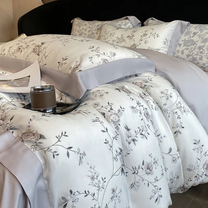Parure de lit fleurie design classique