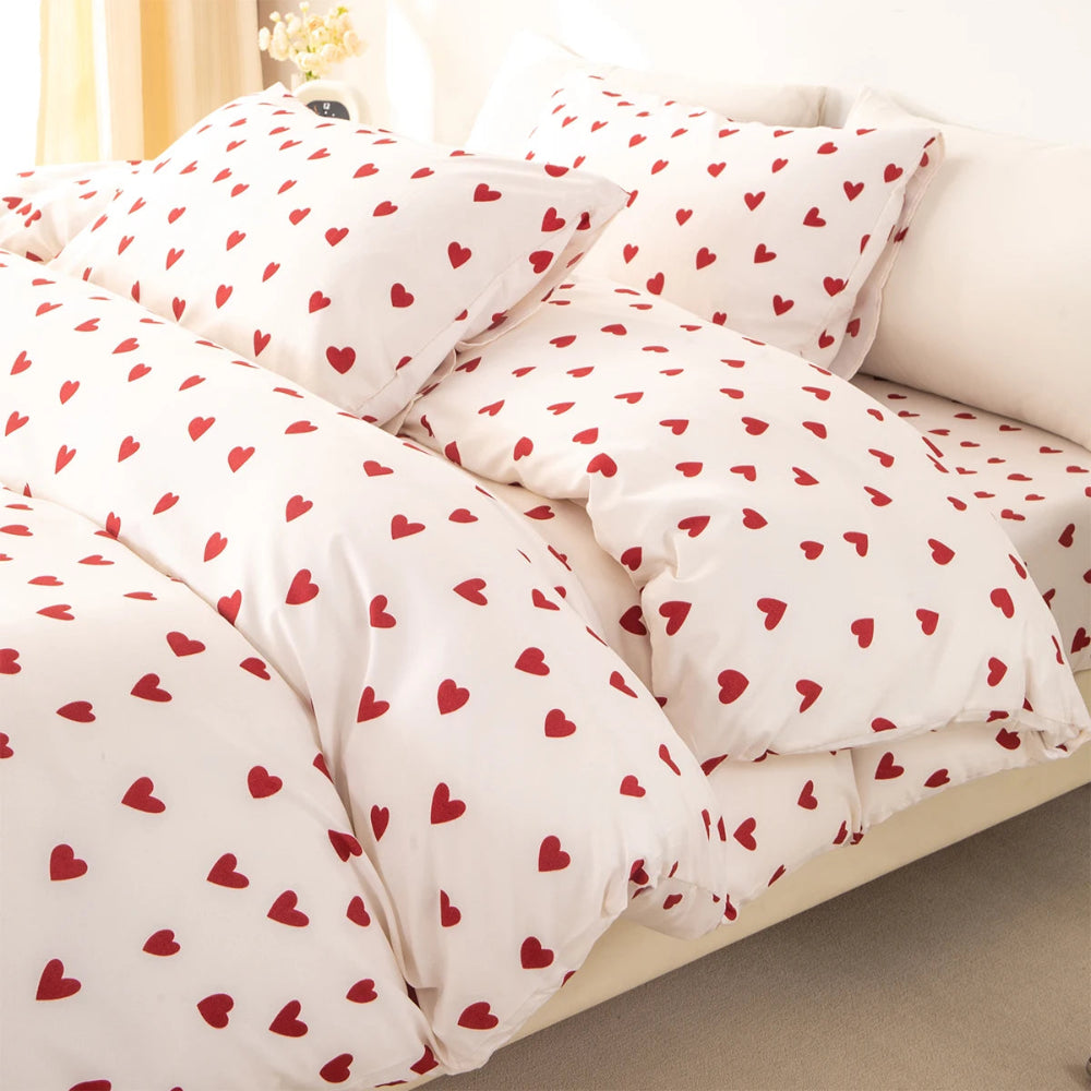 Parure de lit coeur design minimaliste