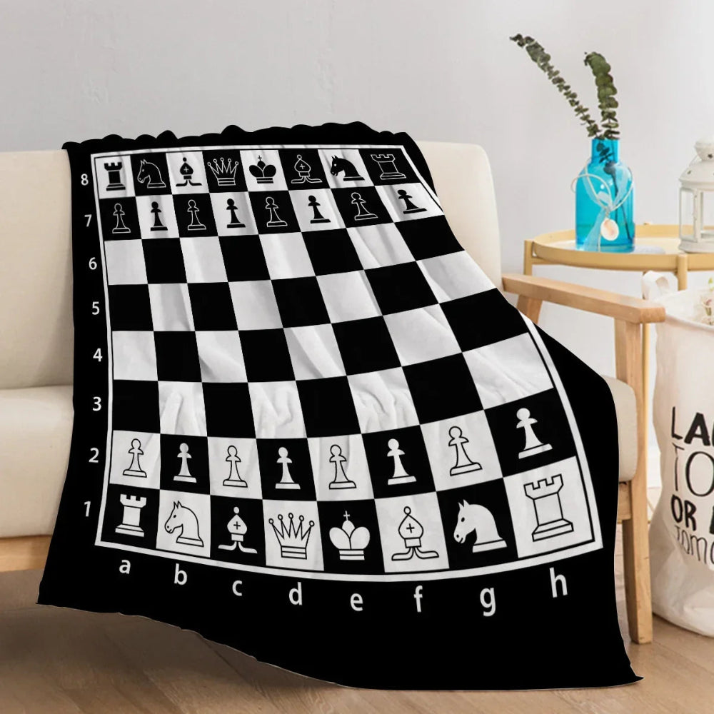 Plaid cocooning motif échiquier