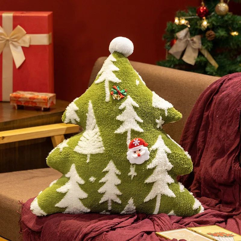 Coussin de Noël brodé motif sapin