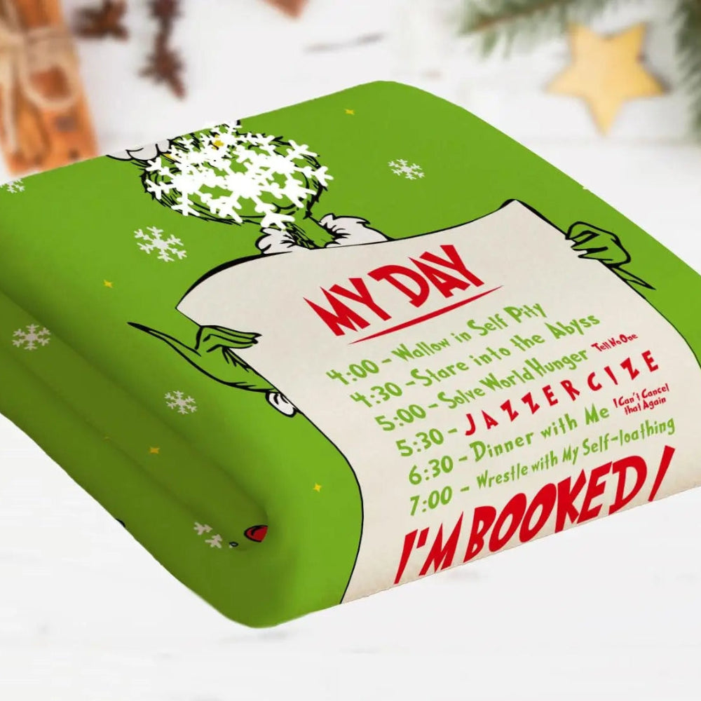 Plaid Noël motif Grinch