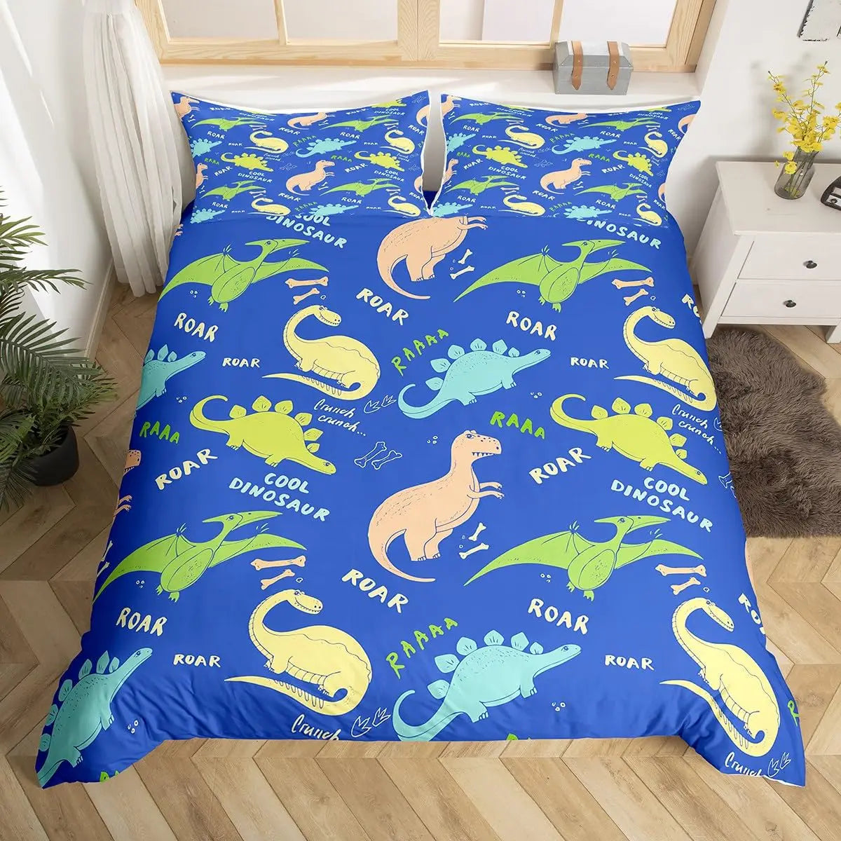 Parure de lit dinosaure motif cartoon