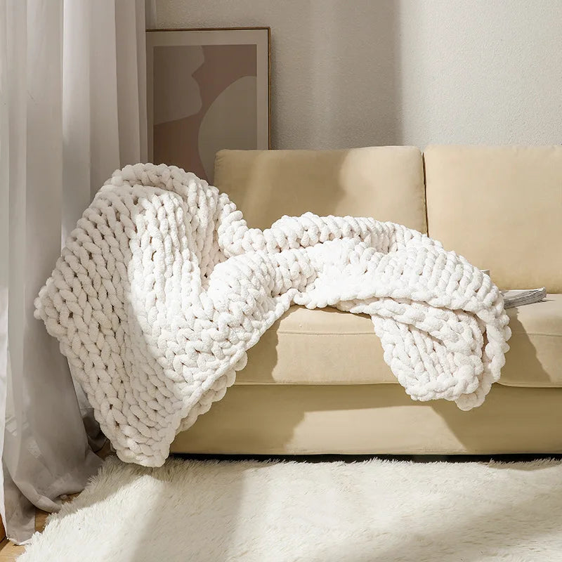 Plaid grosse maille style scandinave