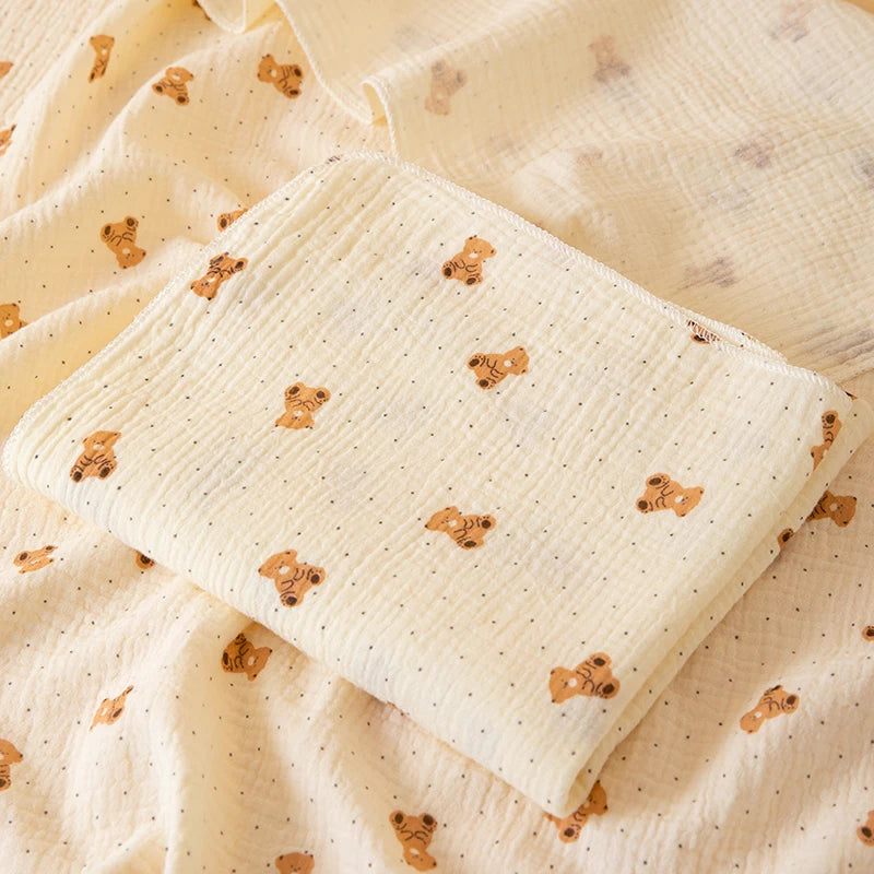 Plaid bébé en gaze de coton gaufrée