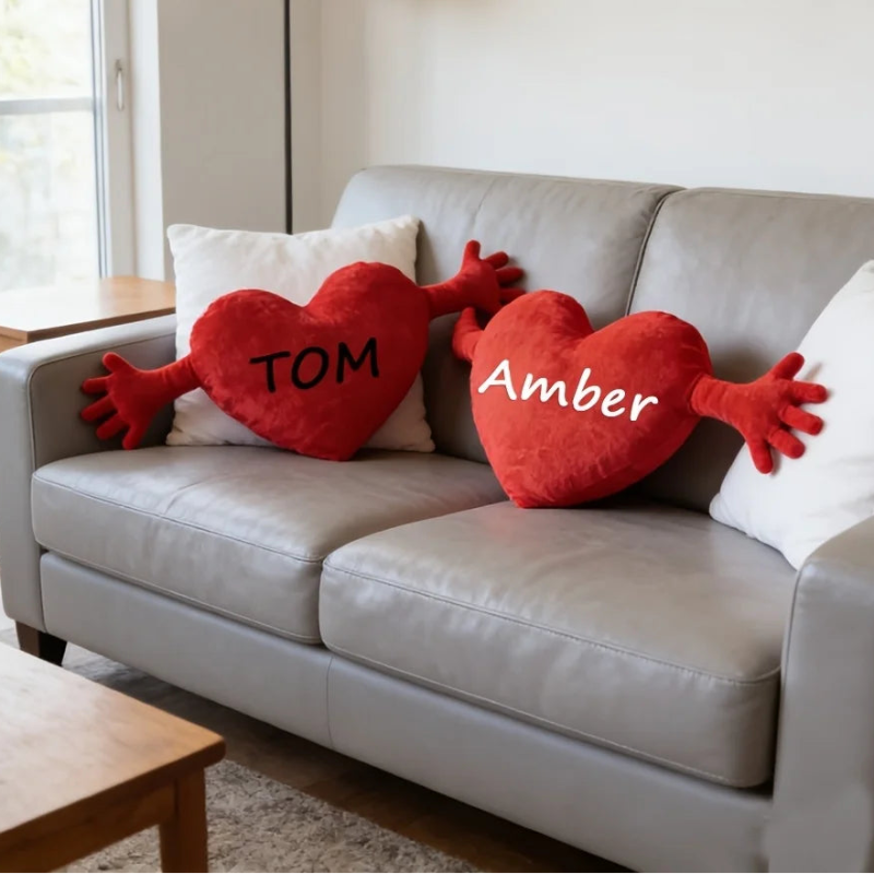 Coussin personnalisé en forme de cœur