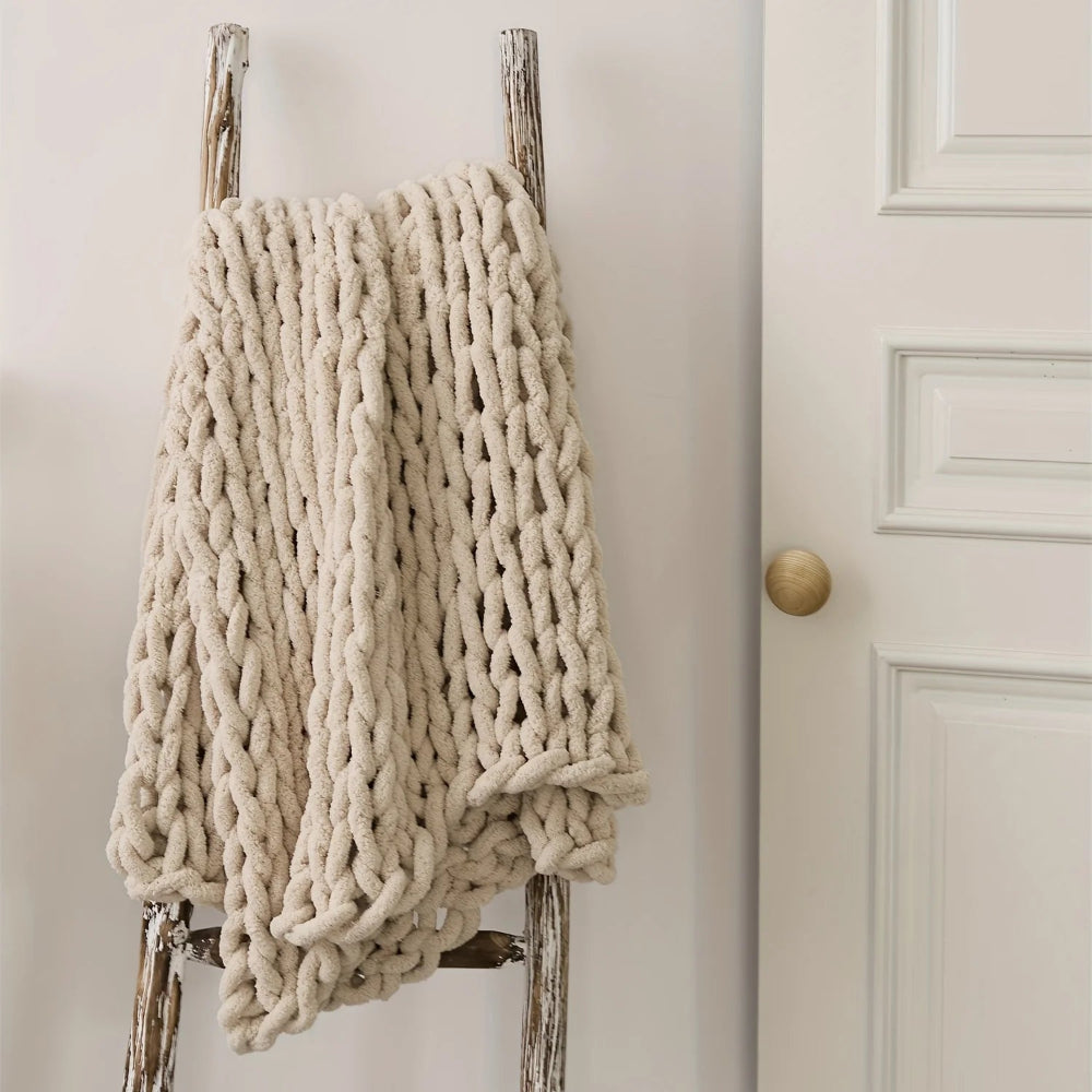 Plaid grosse maille doux et cocooning