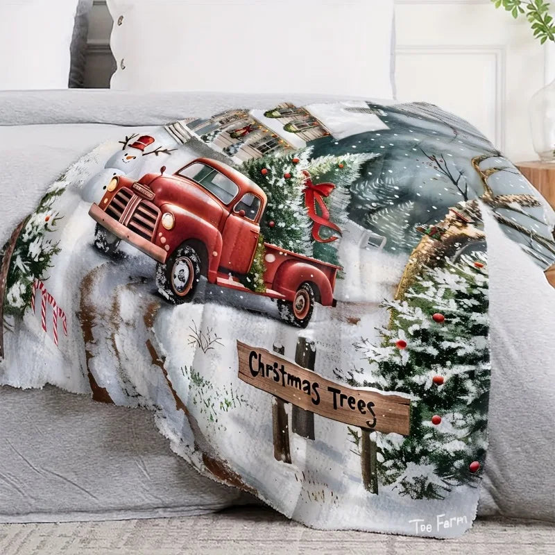Plaid chaud au motif vintage esprit Noël