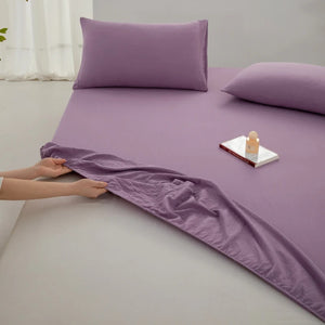 Drap-housse en coton couleur Violet