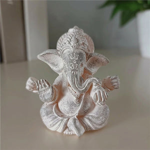 Figurine Ganesha résine blanche