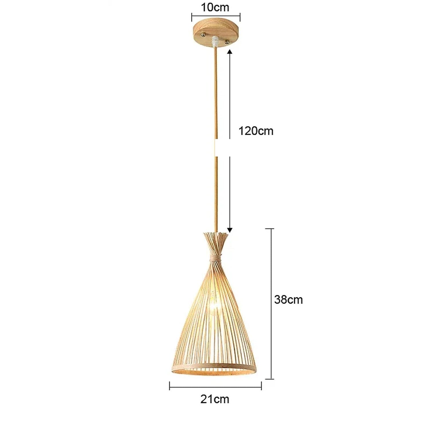 Guide des dimensions Conique 21×38 cm