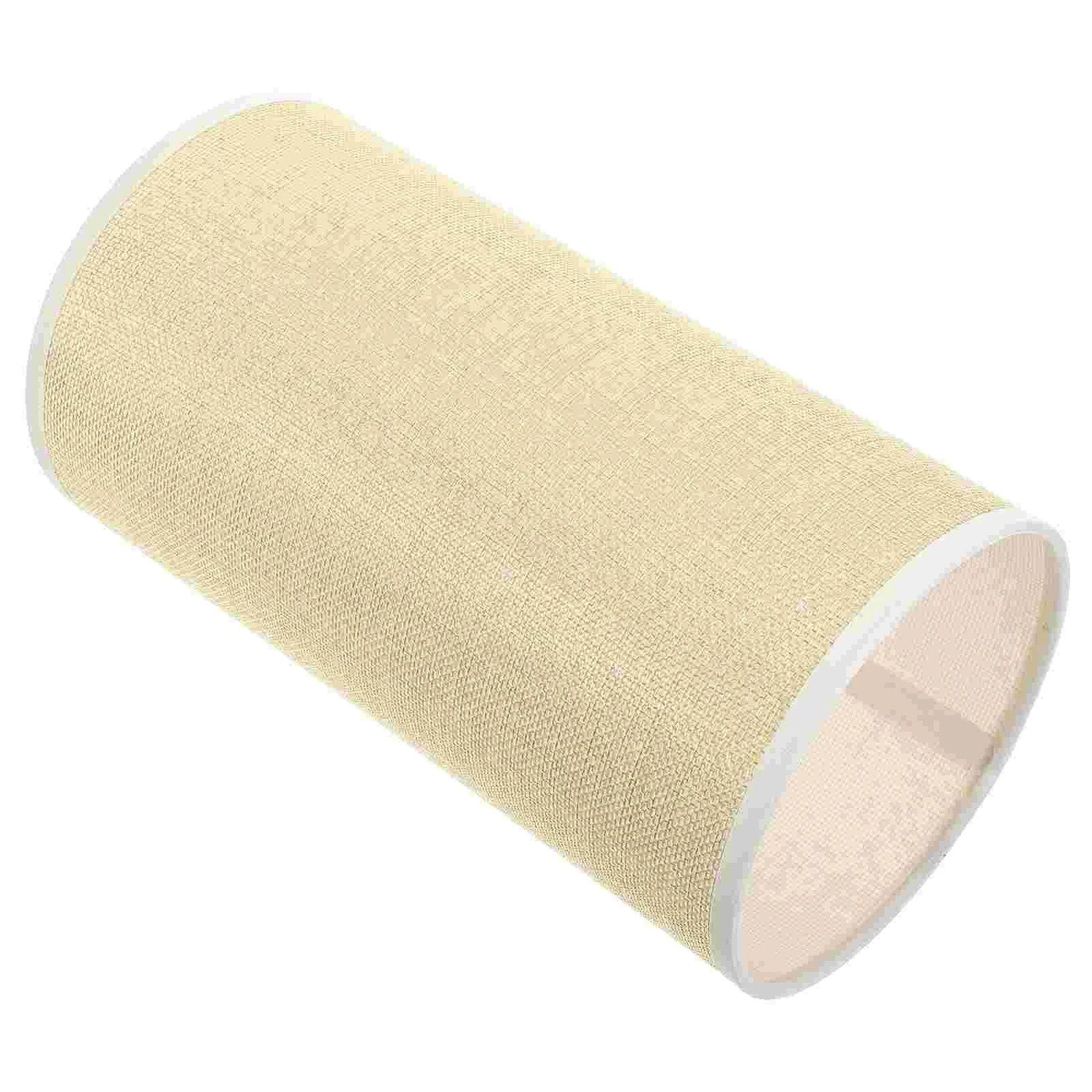 Abat-jour cylindrique en lin beige vue de face, abat-jour tambour pour E27