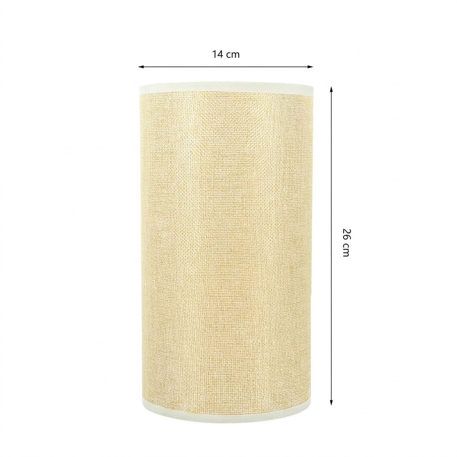 Dimensions abat-jour cylindrique lin: diamètre 14 cm, hauteur 26 cm