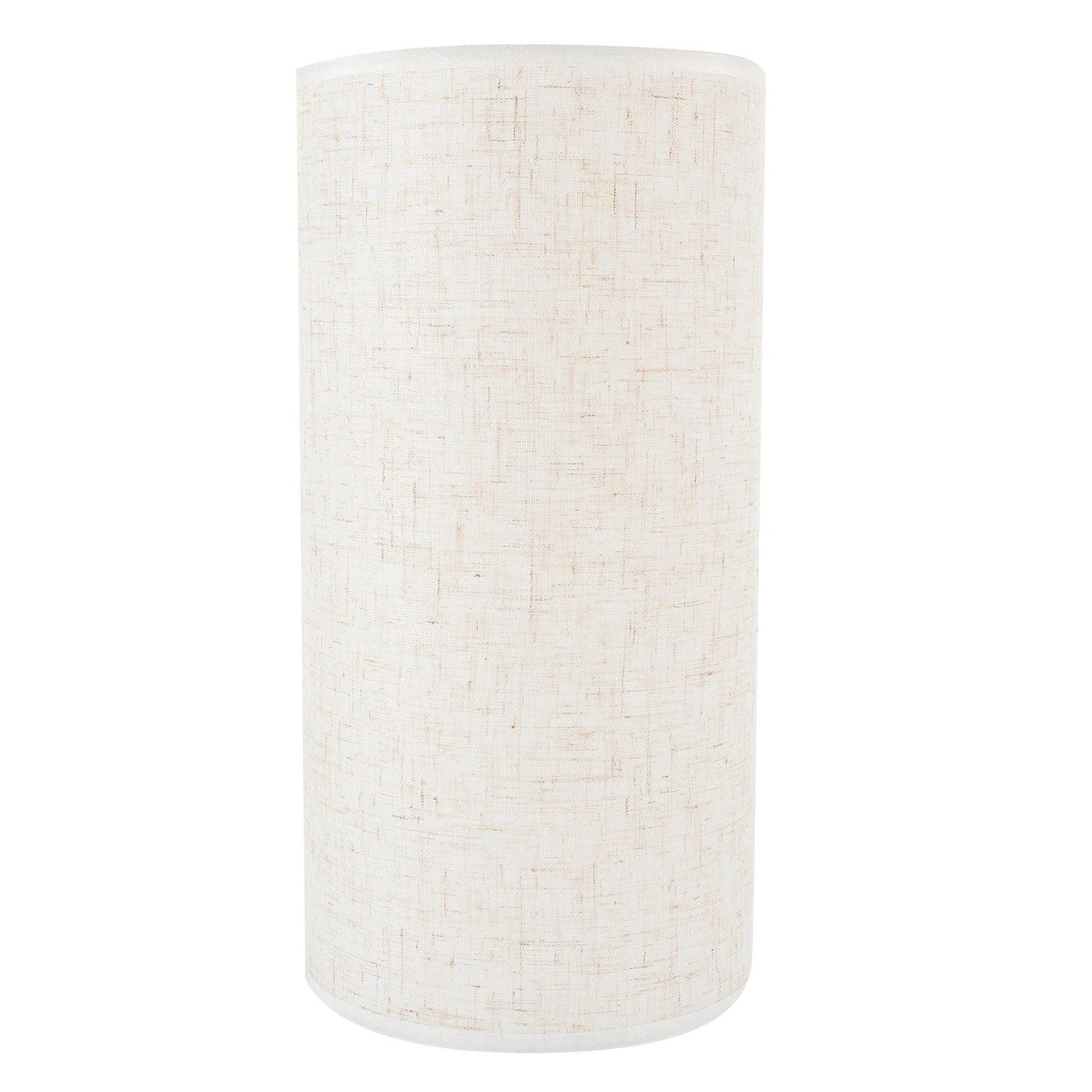 Abat-jour tambour en lin beige naturel vue de face fond blanc