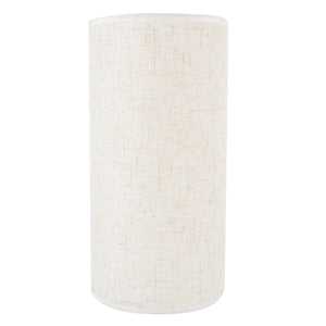 Abat-jour tambour en lin beige naturel vue de face fond blanc