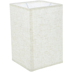 Abat-jour carré en lin beige vu de trois quarts