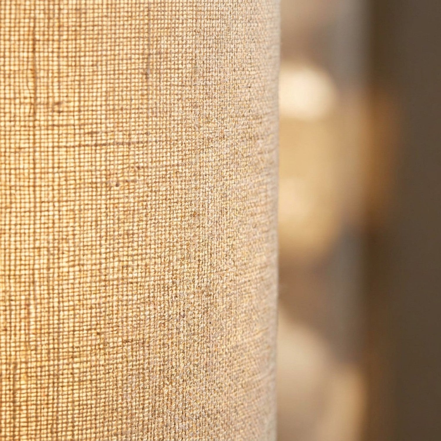 Texture gros plan du tissu lin naturel de l'abat-jour cylindrique beige