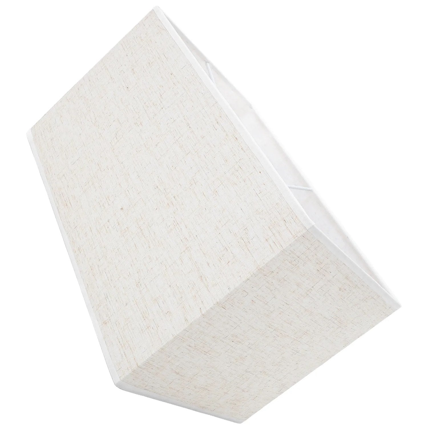 Abat-jour rectangulaire en lin beige vu de trois quarts