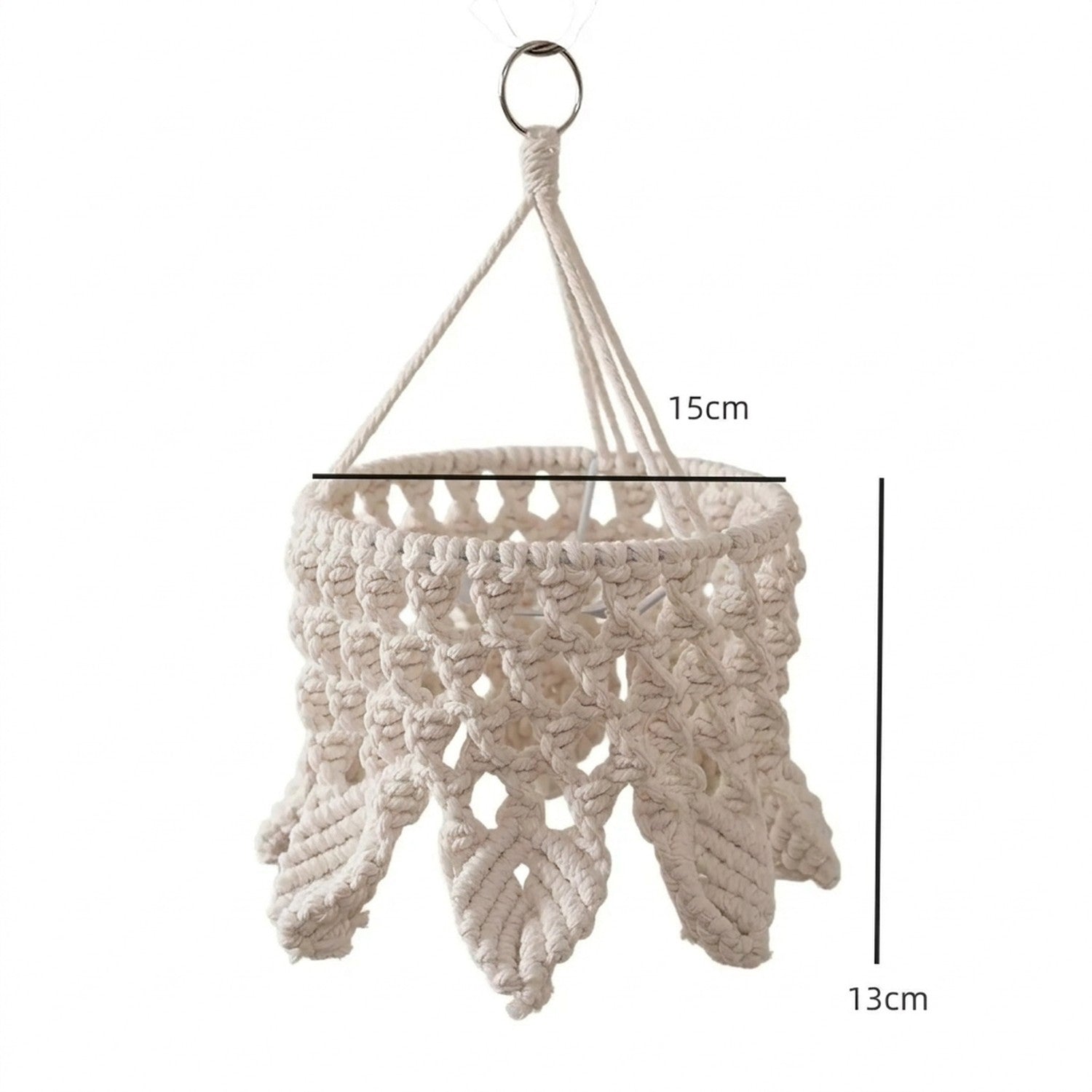 Dimensions abat-jour macramé 15 cm diamètre 13 cm hauteur