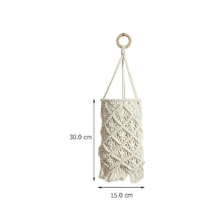 Schéma dimensions abat-jour macramé : hauteur 30 cm, diamètre 15 cm