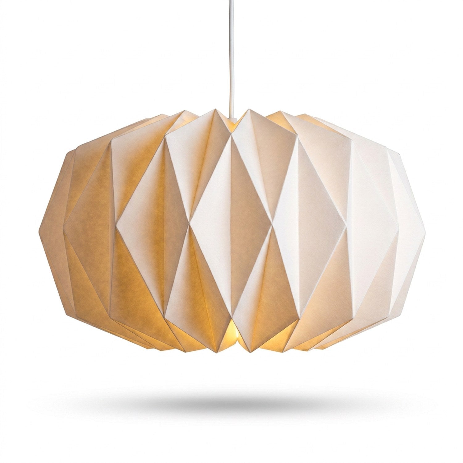 Abat-jour origami papier suspension nordique blanc - vue principale