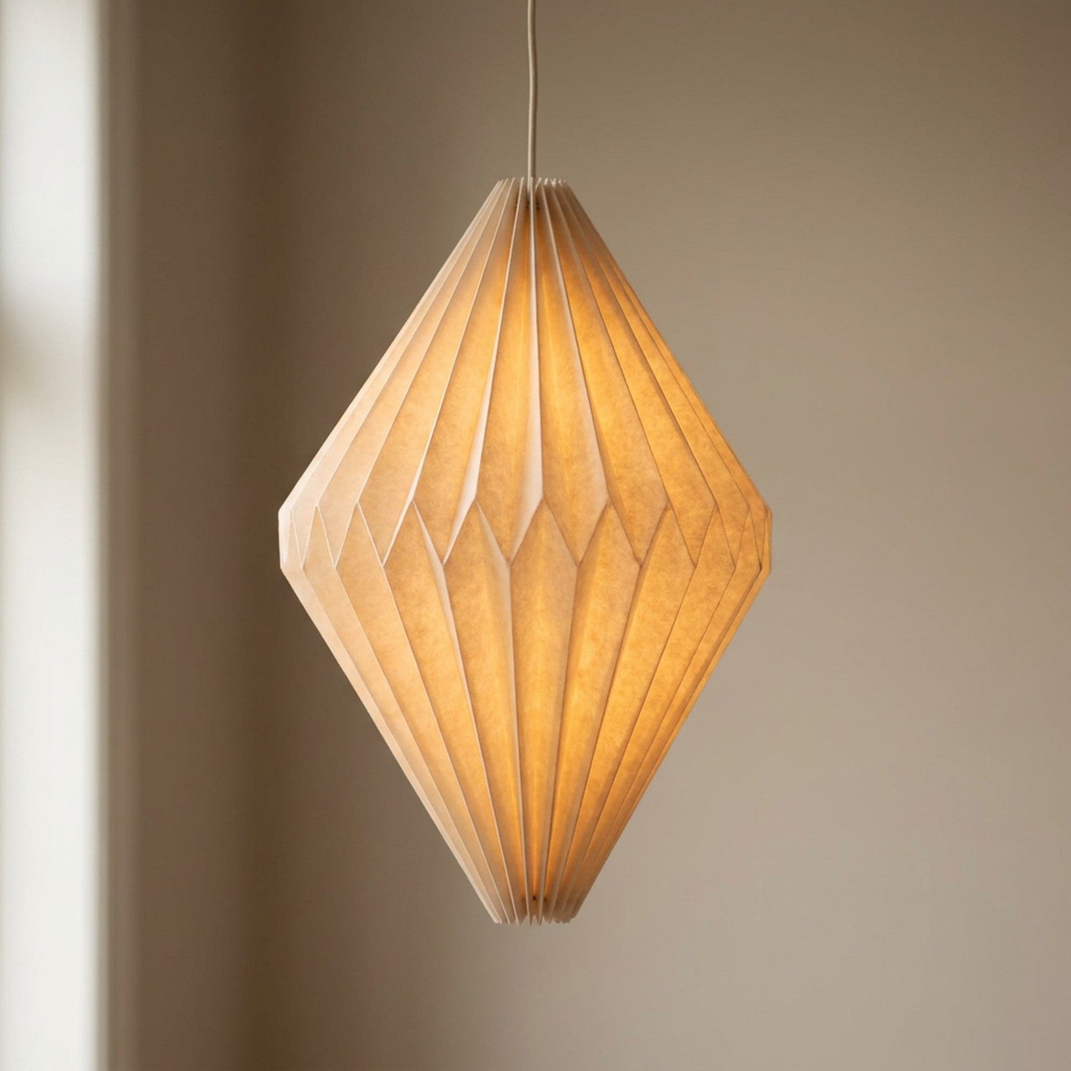 Abat-jour origami forme Diamant — abat-jour papier style nordique