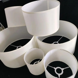 Abat-jour tambour blanc tissu fond blanc