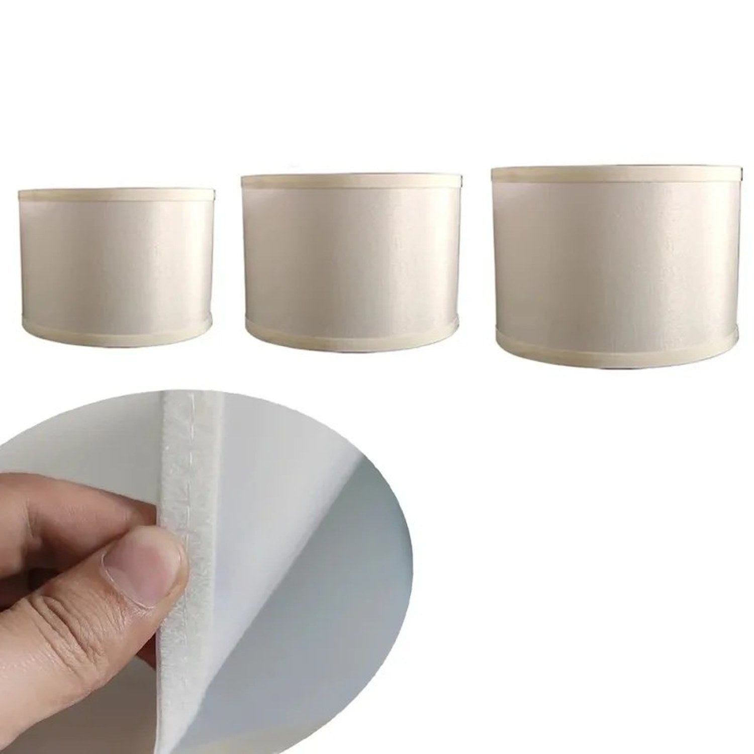 Abat-jour tambour tissu blanc tailles disponibles