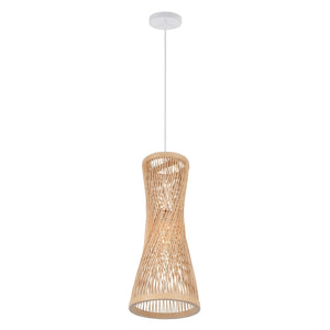 Suspension bambou sablier base blanche
