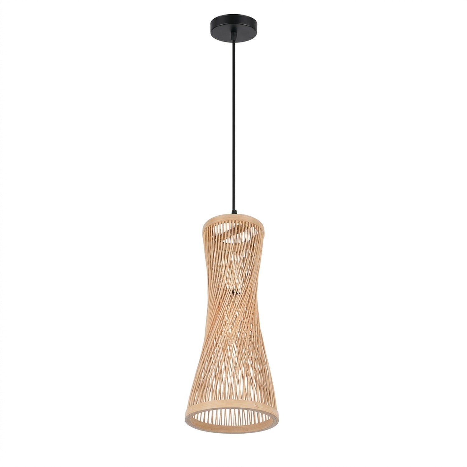 Suspension bambou sablier base noire