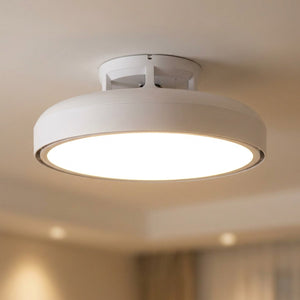 Vue rapprochée plafonnier LED blanc sans pale variante couleur Blanche
