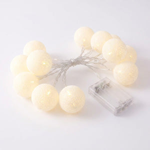 Guirlande boules de coton Blanc LED