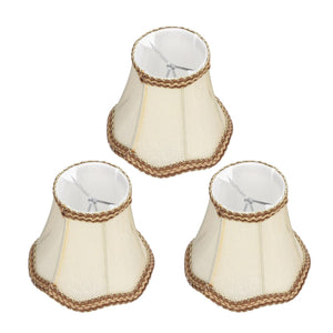 Abat-jour E14 tissu lot de 3 blanc crème - vue packshot
