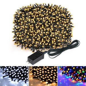 Guirlande lumineuse LED de Noël blanc chaud enroulée en pelote, lumières allumées