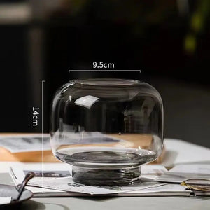 Vase bulle gris fumé taille S - 9.5cm × 14cm