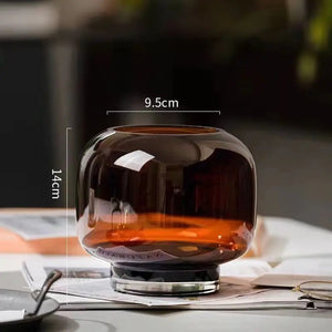 Vase bulle ambre taille S - 9.5cm × 14cm