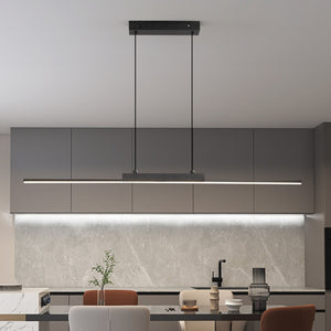 Lustre suspendu aluminium noir 100 cm - vue d'ensemble