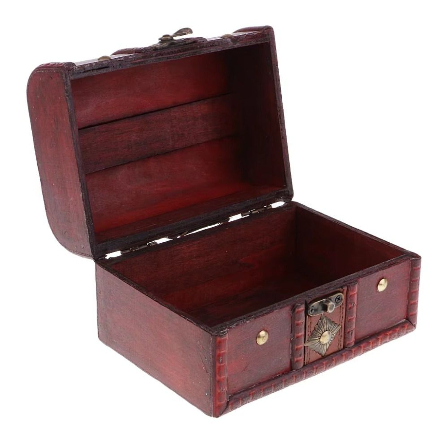 Coffret à bijoux antique vintage bois métal - vue 0