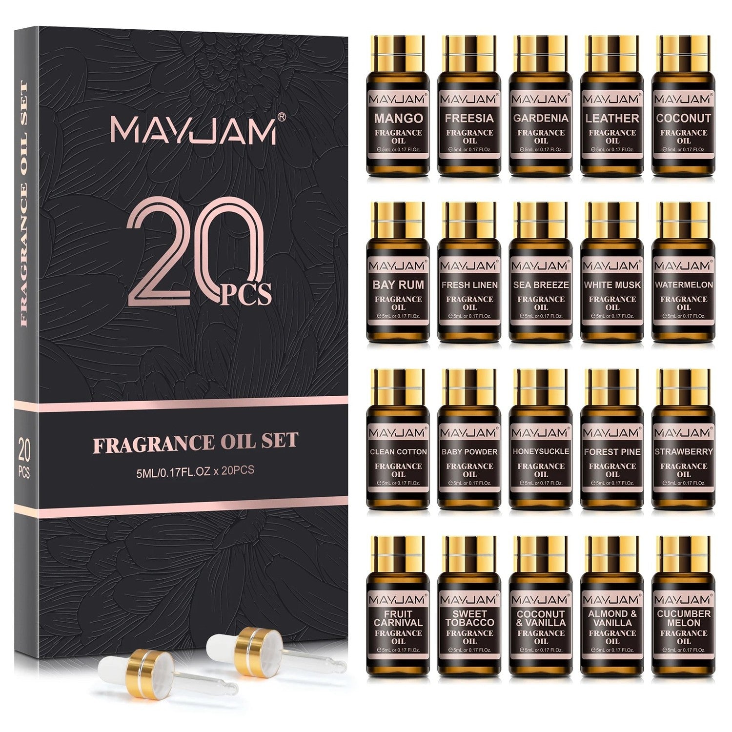 Coffret huiles parfumées cadeau 20 fragrances