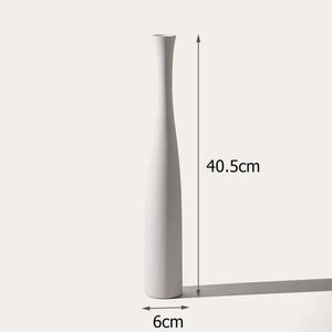 Dimensions vase soliflore blanc céramique 40,5 cm hauteur 6 cm diamètre