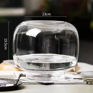 Vase bulle transparent taille L - 13cm × 19.5cm - vue avec dimensions