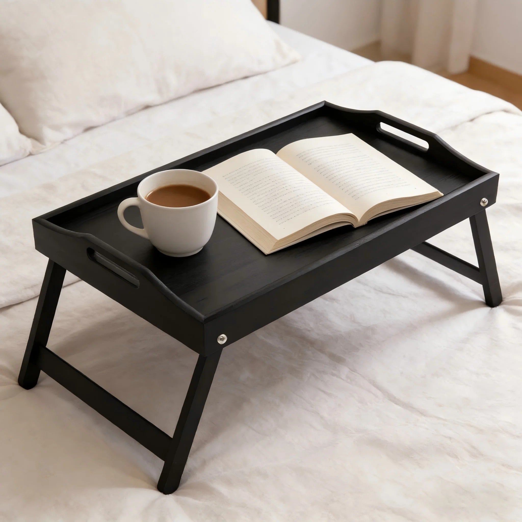 Plateau de lit pliant en bambou vue avant