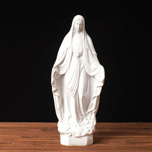 Statue Vierge Miraculeuse résine blanche 30 cm bras ouverts
